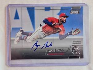 lot 32 image: Byron Buxton On Card Auto 2022 Topps Stadium Club No. SCBA-BB