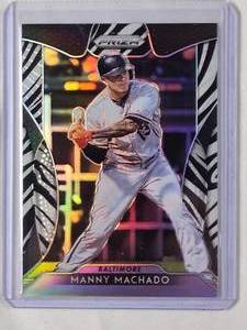 lot 52 image: Manny Machado 2019 Panini Prizm Zebra Refractor SP Numbered 799