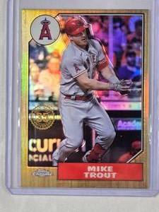lot 55 image: Mike Trout 2022 Topps Chrome Refractor No. 87BC-1