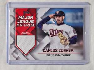 lot 62 image: Carlos Correa 2022 Relic Topps Major League Material No. MLM-CC