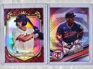 lot 69 image: Lot of 2 Refractors 2022 Brooks Lee Bowmans Best PR-13, Yasser Mercedes 2022 Bowmans Best TP-25