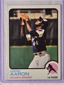 lot 79 image: Hank Aaron 1973 Topps No. 100
