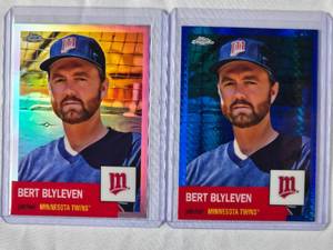 lot 97 image: Lot of 2 Bert Blyleven Refractors 2022 Topps Chrome No. 343