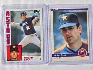 lot 115 image: Lot of 2 Nolan Ryan Cards 1984 Fleer No. 239, 1984 Topps No. 470