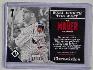 lot 120 image: Joe Mauer 2017 Panini Chronicles No. 32, Numbered 158199