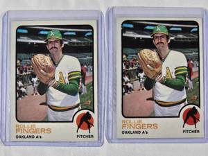 lot 125 image: Lot of 2 Rollie Fingers 1973 Topps No. 84