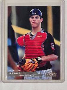lot 128 image: Joe Mauer Silver Rookie 2002 Topps No. 107