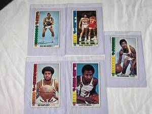 lot 155 image: Lot of 5 Large 1976 NBA Cards - Dick Van Arsdale 26, Phil Chenier 27, Tom Henderson 8, Lloyd Neal 7, Ed Ratleff 18