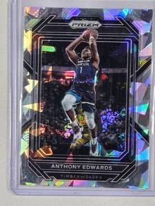 lot 166 image: Anthony Edwards 2022-23 Panini Prizm Cracked Ice No. 56
