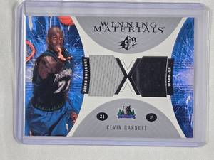 lot 176 image: Kevin Garnett Dual Relic 2003 Upper Deck Winning Materials No. WM39