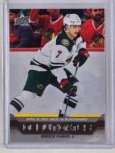 lot 201 image: Brock Faber Rookie 2023-24 Upper Deck No. R-1