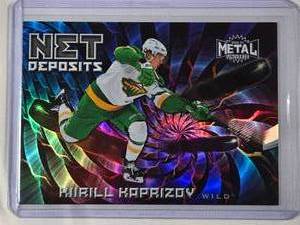 lot 215 image: Kirill Kaprizov Rookie 2020-21 NHL Metal Universe Blue Foil Insert ND-1