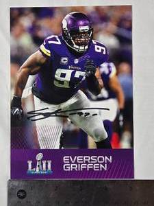 lot 223 image: Everson Griffen 5x7 Autographed Photo