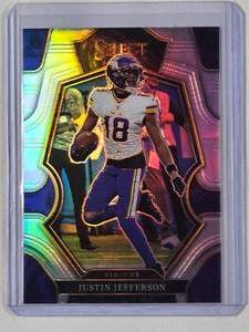 lot 234 image: Justin Jefferson 2022 Panini Select Silver Prizm No. 163