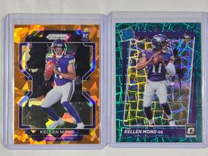 lot 242 image: Lot of 2 Kellen Mond Rookie Cards 2021 Panini Prizm No. 351, 2021 Optic Rated Rookie No. 221