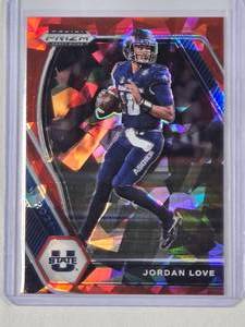 lot 251 image: Jordan Love Rookie Cracked Ice 2021 Panini Prizm Draft Picks No. 33