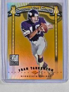 lot 253 image: Fran Tarkenton & Daunte Culpepper Pass the Torch 2001 Donruss No. PT-19, Numbered 91500