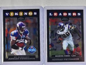 lot 269 image: Lot of 2 Adrian Peterson Topps Chrome Cards