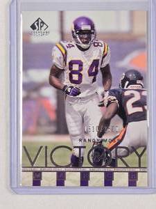 lot 270 image: Randy Moss 2002 SP Legendary Cuts Victory No. 95 Numbered 15102500