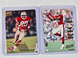lot 276 image: Lot of 2 Jerry Rice - 1995 Rookies & Stars No. 65, 1995 Action Packed No. 1