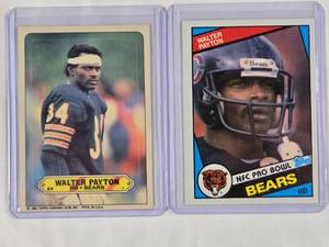 lot 289 image: Lot of 2 Walter Payton 1983 Topps Gum, 1984 Topps No. 228