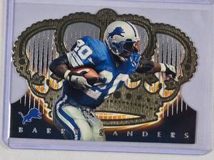 lot 299 image: Barry Sanders 1998 Gold Die Cut Pacific Trading Crown Royale No. 43