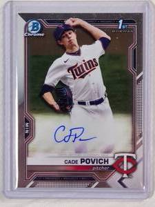 lot 18A image: Cade Povich 2021 1st Bowman Chrome Auto No. CDA-CPO