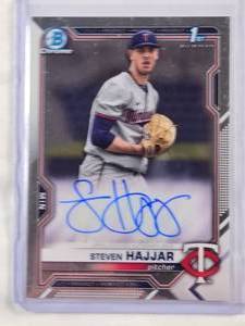 lot 18E image: Steven Hajjar 2021 1st Bowman Chrome On Card Auto No. CDA-SH