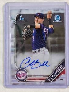 lot 18F image: Andrew Bechtold 2019 1st Bowman Chrome On Card Auto No. CPA-ABE