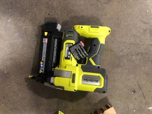 lot 33 image: RYOBI ONE 18V 18-Gauge Cordless AirStrike Brad Nailer (Tool Only)  Customer Returns See Pictures