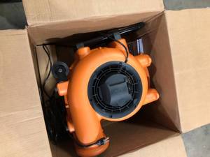 lot 40 image: RIDGID 1625 CFM 3-Speed Portable Blower Fan Air Mover with Collapsible Handle and Rear Wheels for Water Damage Restoration Customer Returns See Pictures