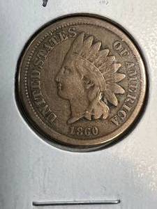 lot 01B image: 1860 US INDIAN HEAD CENT