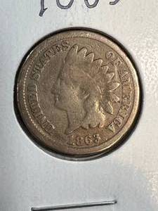 lot 03B image: 1863 US INDIAN HEAD CENT