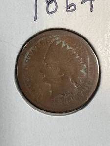 lot 04B image: 1864 US INDIAN HEAD CENT