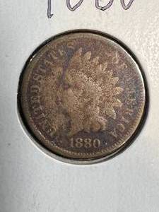 lot 12B image: 1880 US INDIAN HEAD CENT