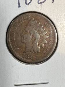 lot 19B image: 1887 US INDIAN HEAD CENT