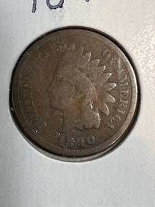 lot 22B image: 1890 US INDIAN HEAD CENT