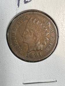 lot 23B image: 1891 US INDIAN HEAD CENT