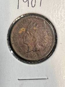 lot 45B image: 1907 US INDIAN HEAD CENT