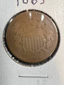 lot 55B image: 1865 US 2 CENT PIECE