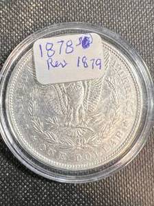 lot 57B image: 1878 REV OF 79 US MORGAN SILVER DOLLAR IN AIRTITE