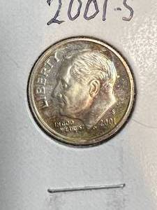 lot 65B image: 2001-S US PROOF SILVER ROOSEVELT DIME