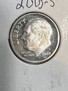 lot 66B image: 2003-S US PROOF SILVER ROOSEVELT DIME