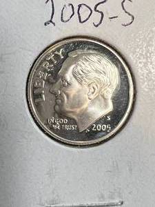 lot 67B image: 2005-S US PROOF SILVER ROOSEVELT DIME