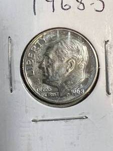 lot 69B image: 1968-S US PROOF ROOSEVELT DIME