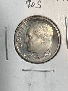 lot 71B image: 1970-S US PROOF  ROOSEVELT DIME