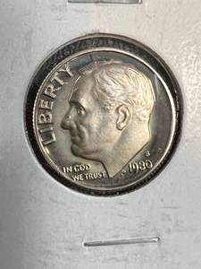 lot 76B image: 1980-S US PROOF  ROOSEVELT DIME