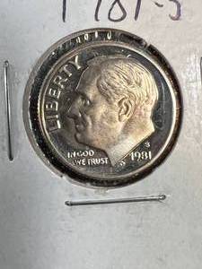 lot 77B image: 1981-S US PROOF  ROOSEVELT DIME