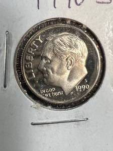 lot 86B image: 1990-S US PROOF  ROOSEVELT DIME