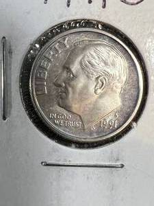 lot 87B image: 1991-S US PROOF  ROOSEVELT DIME